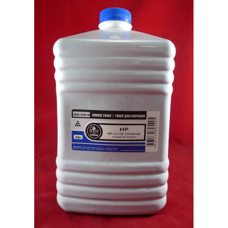 Тонер для картриджей Universal Black химический Q6000A/CB540A/CE310A/CC530A/CE320A (кан. 1кг) B&W Premium фас.Россия