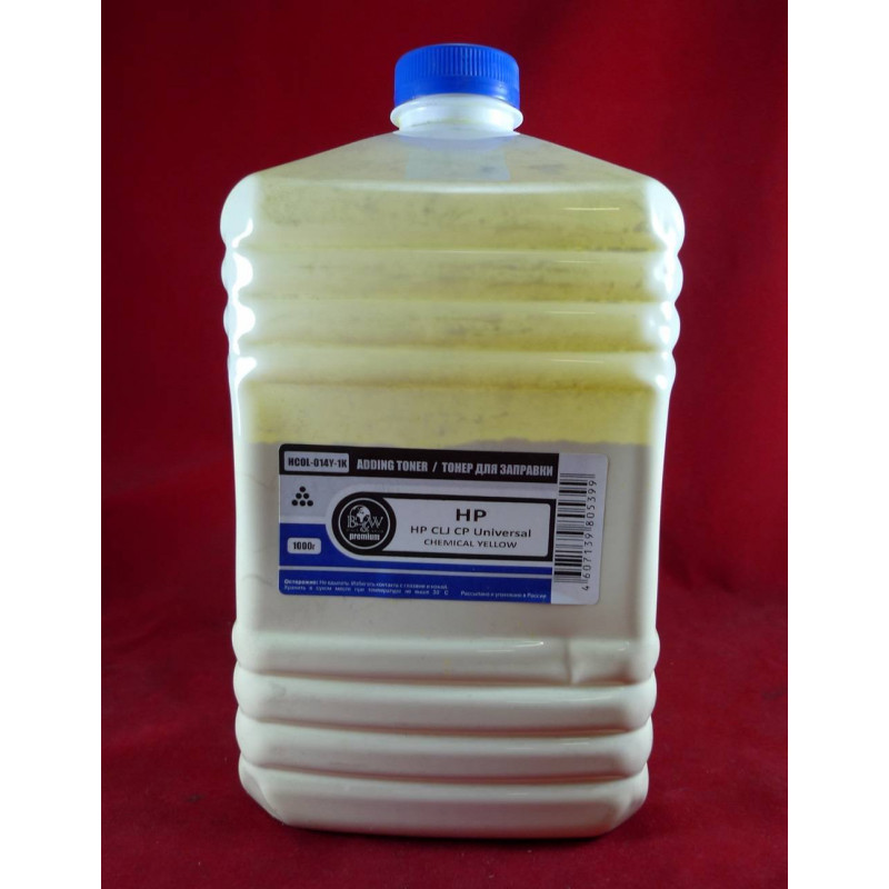 Тонер для картриджей Universal Yellow химический Q6002A//CB542A/CE312A/CC532A/CE322A (кан. 1кг) B&W Premium фас.Россия