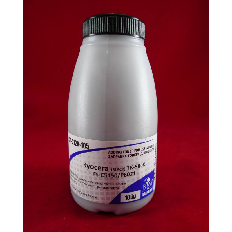 Тонер для Kyocera TK-580K, FS-C5150/P6021 Black (фл. 105г) 3.5K B&W Standart Tomoegawa фас.Россия