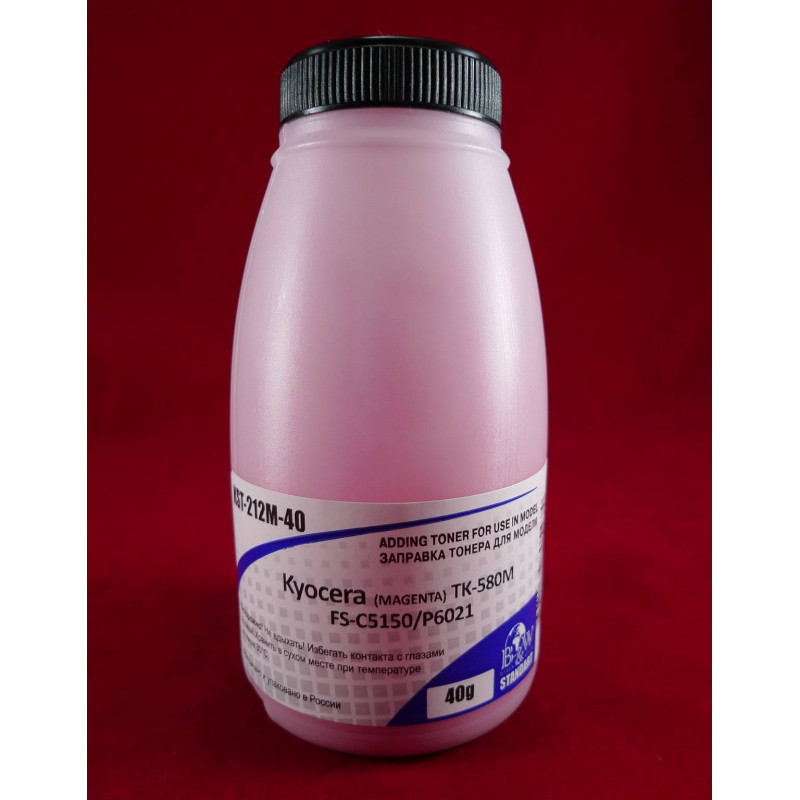 Тонер для Kyocera TK-580M, FS-C5150/P6021 Magenta (фл. 40г) 2.8K B&W Standart Tomoegawa фас.Россия