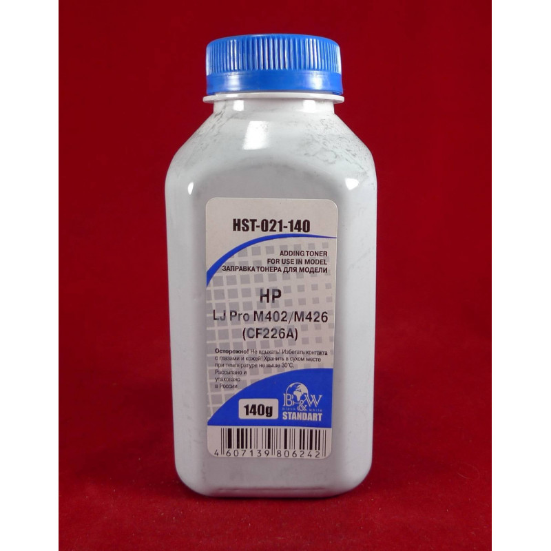 Тонер для картриджей CF226A/CF259A (фл. 140г) B&W Standart фас.Россия