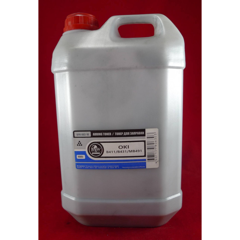 Тонер OKI B411/B431/MB461/MB471/MB491 Black (кан. 1кг) B&W Premium Tomoegawa фас.Россия