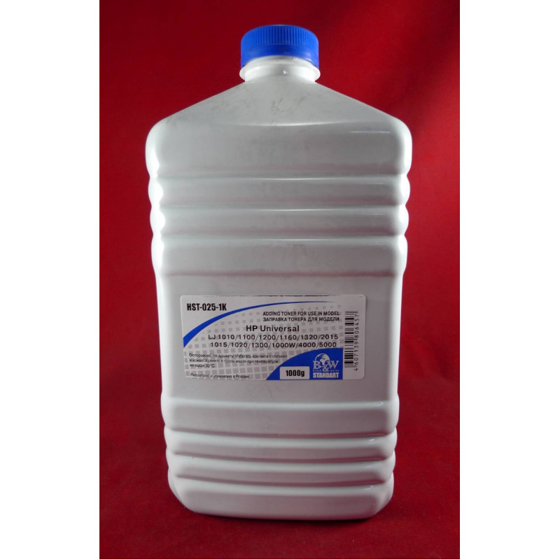 Тонер для картриджей Universal Q2612A/X,C7115A/X,Q5949A/X,Q7553A/X,CE505A/X,CF280A/X (фл. 1кг) B&W Standart фас.Россия