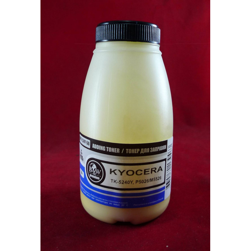 Тонер для Kyocera TK-5240Y, P5026/M5526 Yellow (фл. 50г) 3K B&W Premium фас.Россия