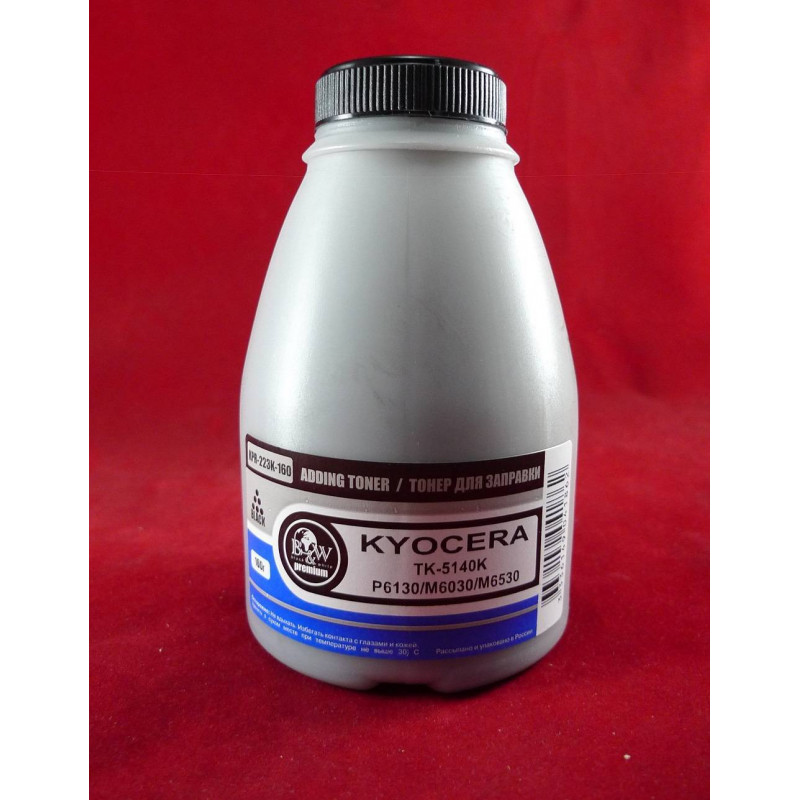 Тонер для Kyocera TK-5140K, P6130/M6030/M6530 Black (фл. 160г) 7K B&W Premium