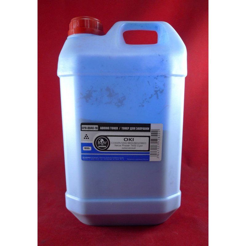 Тонер OKI C301/321/810/830/8600/8800/5800/5750/C3300/5500/9600/9650 Cyan (кан. 1кг) B&W Premium фас.Россия