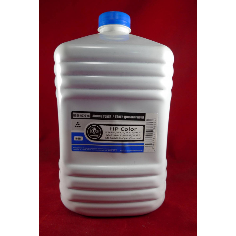 Тонер для картриджей CF401/CF411/CF531/CF541, CRG-045/046/054 Cyan химический (кан. 1кг) B&W Premium фас.Россия