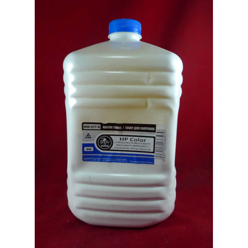 Тонер для картриджей CF402/CF412/CF532/CF542, CRG-045/046/054 Yellow химический (кан. 1кг) B&W Premium фас.Россия