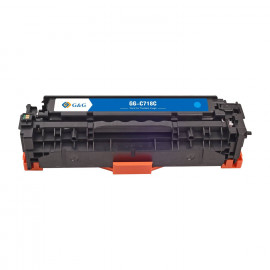 Картридж G&G, аналог HP CC531A/304A/Canon 718 синий 2.8k с чипом