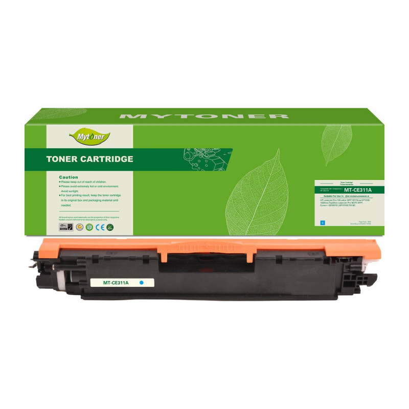 Тонер-картридж MyToner, аналог HP CE311A/126A/Canon 729 синий 1k с чипом
