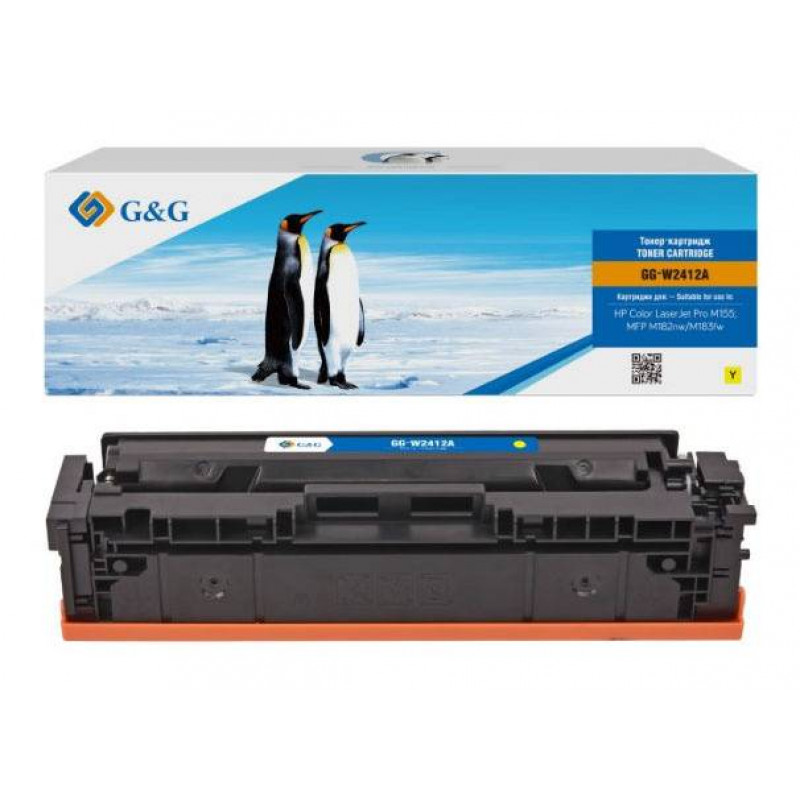 Картридж G&G, аналог HP W2412A/216A желтый 0,85K с чипом