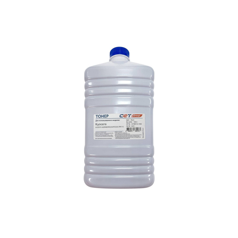 Тонер для KYOCERA ECOSYS M2040dn/M2235dn (PK11) 1кг/бут (TK-1150/TK-1160/TK-1170/TK-1200/TK-340/TK-350/TK-3605) CET