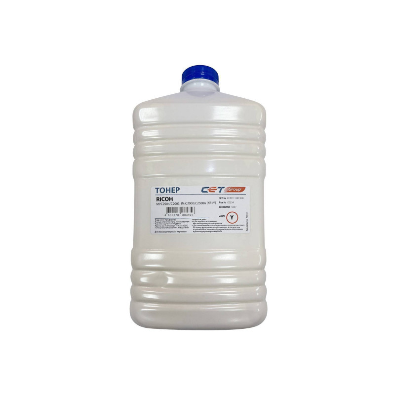 Тонер для RICOH MPC2504/C2003/ IM C2000/C2500A Yellow (KR1Y) 500г/бут (842308/842312/842328/841926/842406) CET