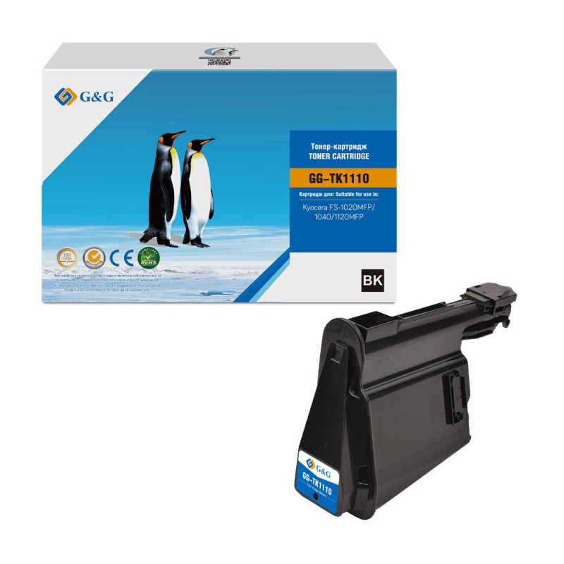 Тонер-картридж G&G, аналог Kyocera TK-1110 2,5k с чипом