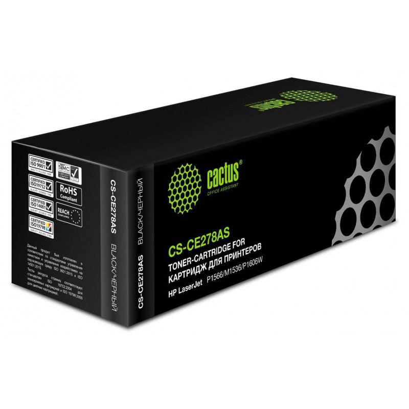 Картридж лазерный Cactus CS-CE278AS CE278A черный (2100стр.) для HP LJ P1566/P1606w 