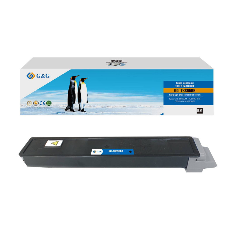 Тонер-картридж G&G, аналог Kyocera TK-895BK черный 12k с чипом