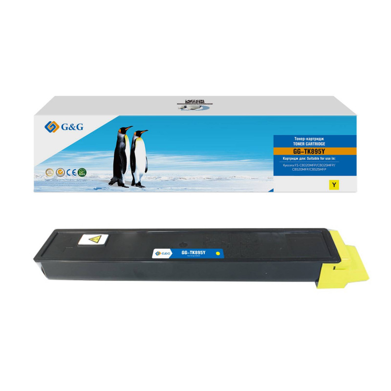 Тонер-картридж G&G, аналог Kyocera TK-895Y желтый 6k с чипом
