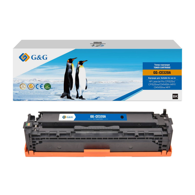 Картридж G&G, аналог HP CE320A черный 2k с чипом