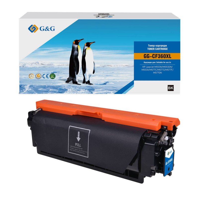 Картридж G&G, аналог HP CF360X (увеличенная емкость) черный 19k с чипом