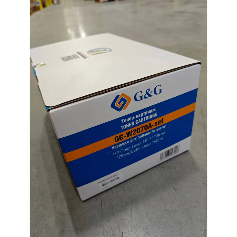 Набор тонер-картриджей G&G, аналог HP W2070A/W2071A/W2072A/W2073A/117A CMYK (коробка из 4-х шт) с чипом