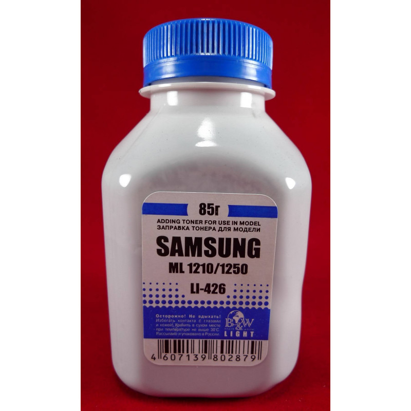Тонер SAMSUNG ML-1210/1520/1610/40/60/1710/2010/216x/SCX-4x00/3x00 (фл. 85г) B&W Light фас.Россия