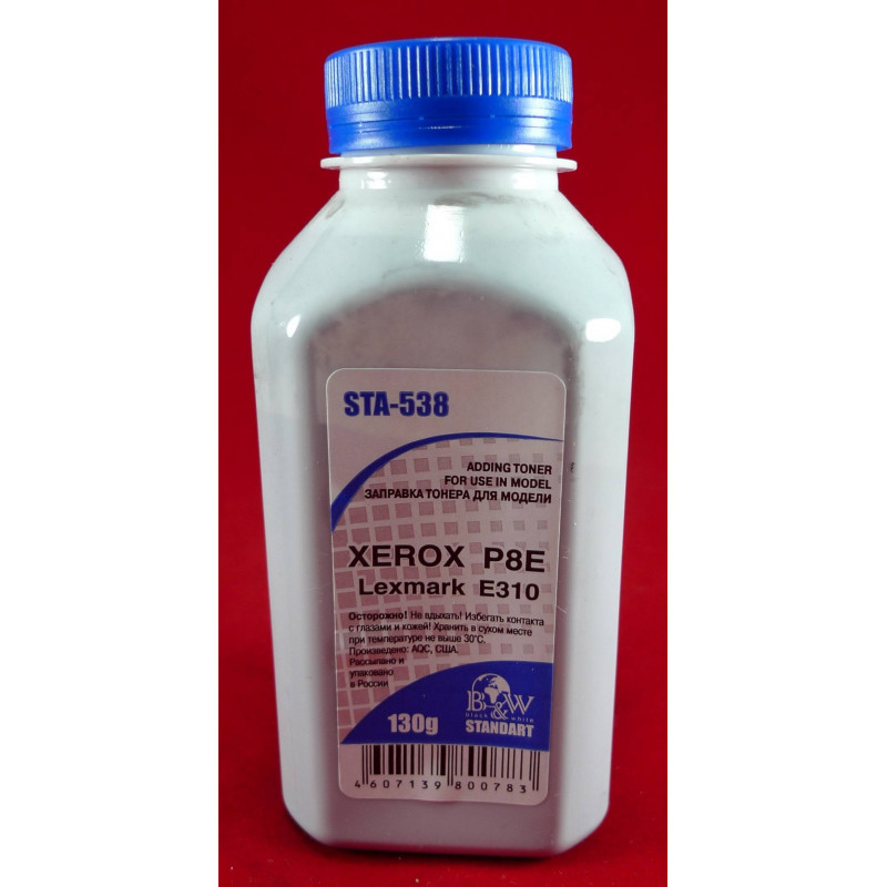 Тонер XEROX P8e/Lexmark E310 (фл. 130г) B&W Standart фас.Россия