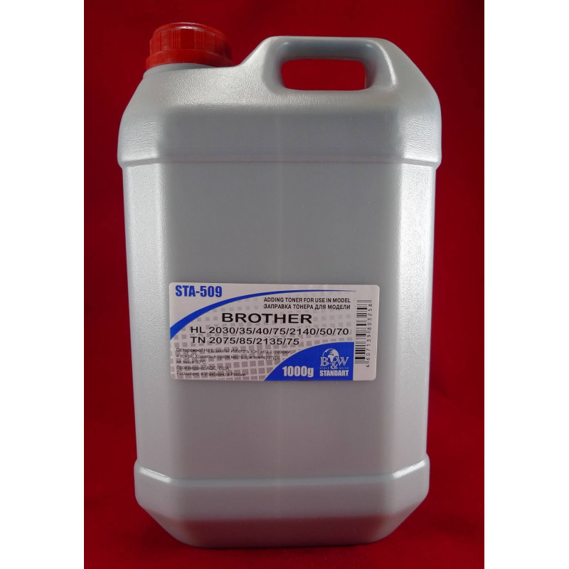 Тонер Brother TN 2075/85/2135/75 HL 2030/35/40/75/2140/50/70 (кан. 1кг) B&W Standart фас.Россия
