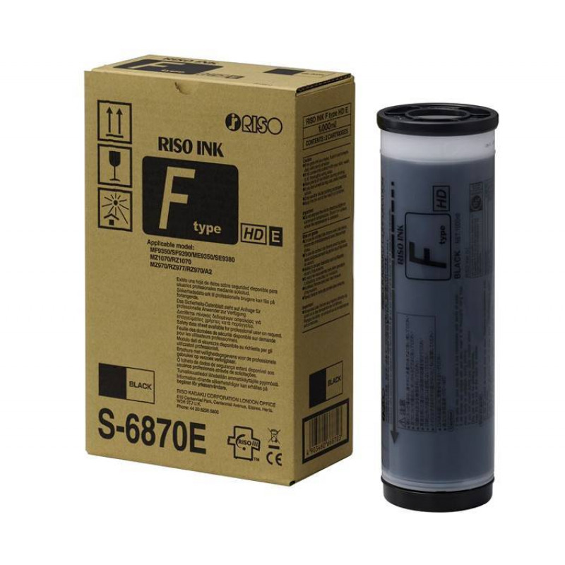 Краска RISO SF/MF/SE/ME Type F/E HD Чёрная (1000мл) (o) ( ПРОДАВАТЬ КРАТНО ДВУМ ШТУКАМ!!!)