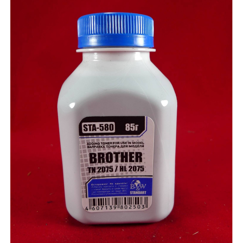 Тонер Brother TN 2075/85/2135/75 HL 2030/35/40/75/2140/50/70 (фл. 85г) B&W Standart фас.Россия