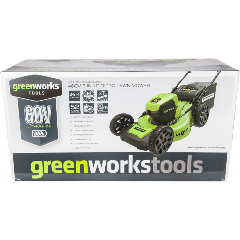 Газонокосилка роторная Greenworks GD60LM46SP (2502907) Газонокосилка роторная Greenworks GD60LM46SP (2502907)