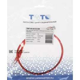 Патч-корд Lanmaster TWT-45-45-0.5-OR UTP RJ-45 вил.-вилка RJ-45 кат.5E 0.3м оранжевый ПВХ