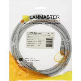 Патч-корд Lanmaster LAN-PC45/S6-3.0-GY FTP RJ-45 вил.-вилка RJ-45 кат.6 3м серый LSZH (уп.:1шт)