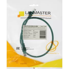 Патч-корд Lanmaster LAN-PC45/U5E-0.5-GN UTP RJ-45 вил.-вилка RJ-45 кат.5E 0.5м зеленый LSZH (уп.:1шт)