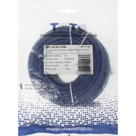 Патч-корд Lanmaster TWT-45-45-15-BL UTP RJ-45 вил.-вилка RJ-45 кат.5E 15м синий ПВХ (уп.:1шт)