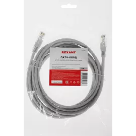 Патч-корд Rexant 18-1006 UTP RJ-45 вил.-вилка RJ-45 кат.5E 3м серый ПВХ