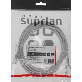 Патч-корд Suprlan 10-0144 UTP RJ-45 вил.-вилка RJ-45 кат.5E 3м серый LSZH 26AWG
