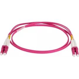 Патч-корд Lanmaster LAN-2LC-2LC/OM4/SL-15 2x50/125 OM4 LC дуплекс-LC дуплекс 15м LSZH розовый