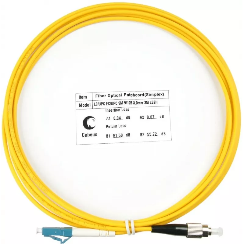 Патч-корд Cabeus FOP(S)-9-LC-FC-3M 1x9/125 OS2 LC-FC 3м LSZH желтый