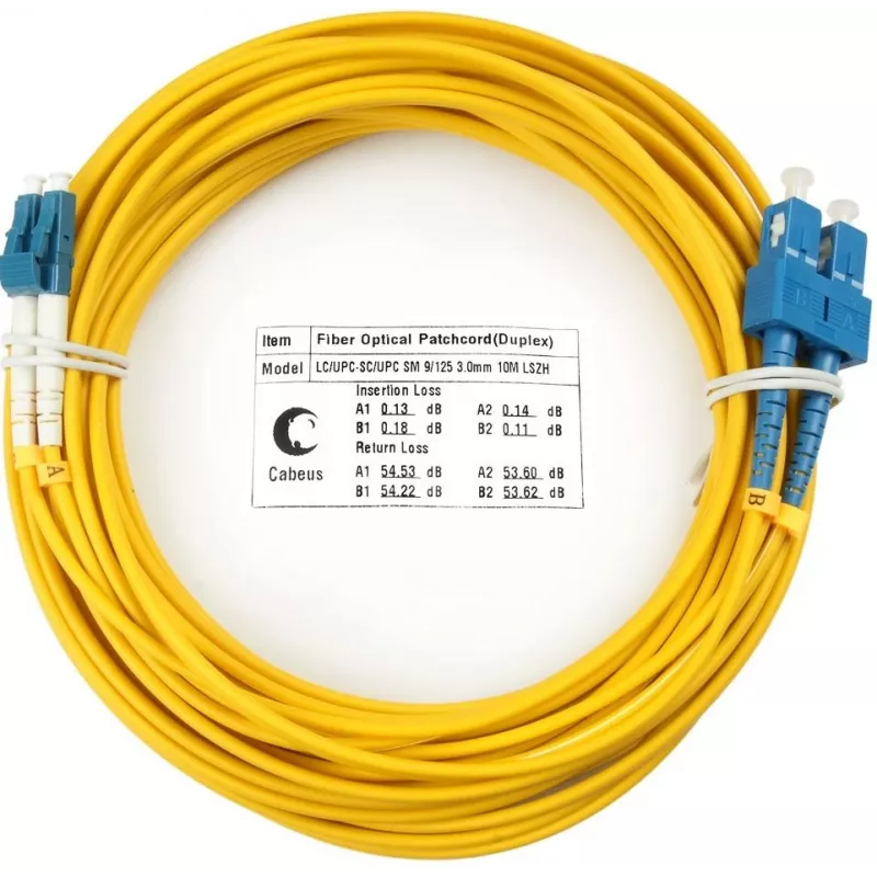 Патч-корд Cabeus FOP(D)-9-LC-SC-20M 2x9/125 OS2 LC дуплекс-SC дуплекс 20м LSZH желтый