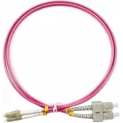 Патч-корд Cabeus FOP-50-OM4-LC-SC-1M 2x50/125 OM4 LC дуплекс-SC дуплекс 1м LSZH фиолетовый