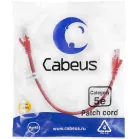 Патч-корд Cabeus PC-UTP-RJ45-CAT.5E-0.3M-RD U/UTP RJ-45 вил.-вилка RJ-45 кат.5E 0.3м красный ПВХ