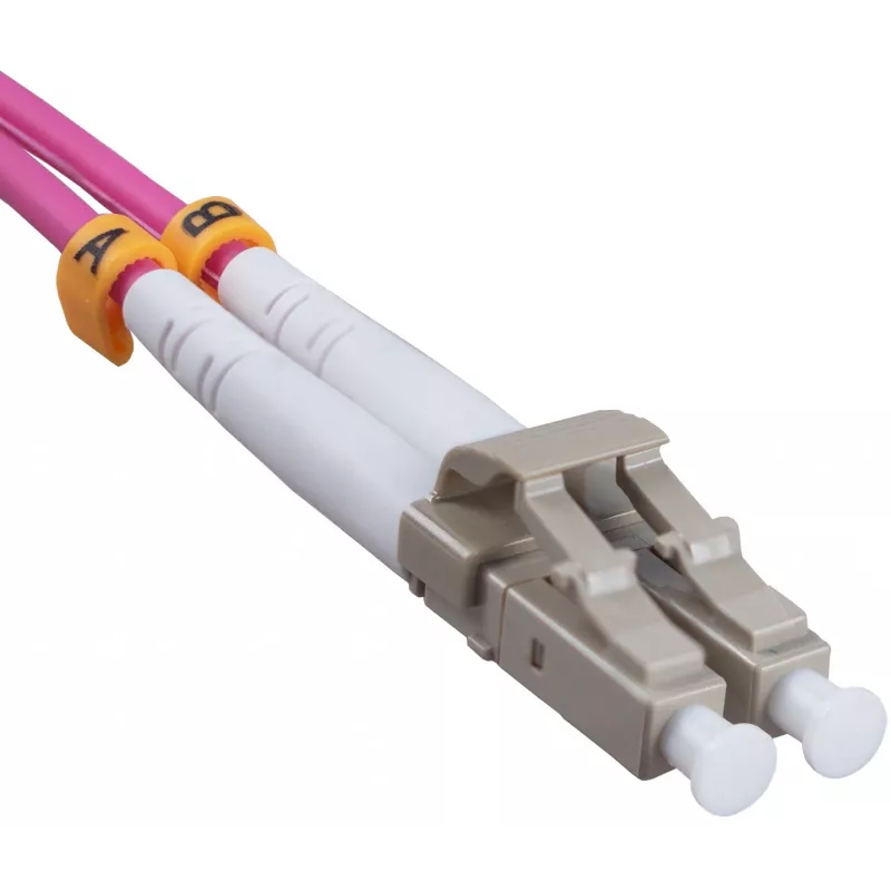 Патч-корд Cabeus FOP-50-OM4-LC-LC-3M 2x50/125 OM4 LC дуплекс-LC дуплекс 3м LSZH розовый
