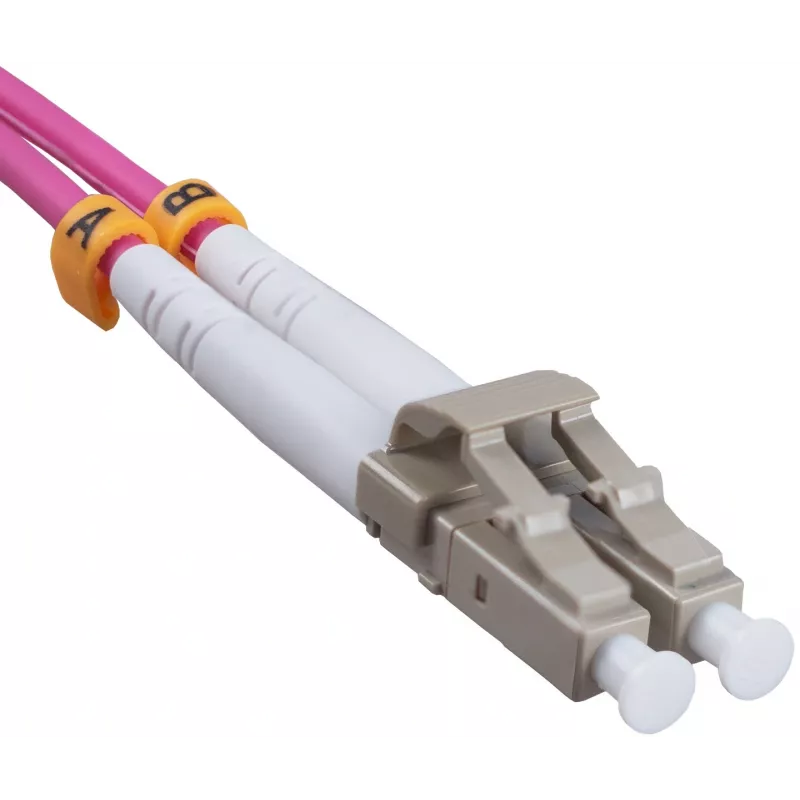 Патч-корд Cabeus FOP-50-OM4-LC-LC-10M 2x50/125 OM4 LC дуплекс-LC дуплекс 10м LSZH розовый