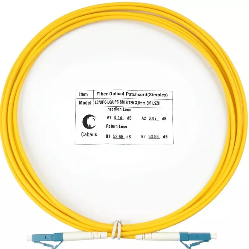 Патч-корд Cabeus FOP(S)-9-LC-LC-3M 1x9/125 OS2 LC-LC 3м LSZH желтый
