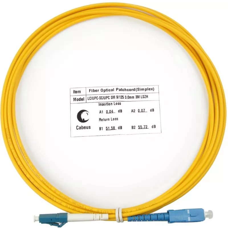 Патч-корд Cabeus FOP(S)-9-LC-SC-3M 1x9/125 OS2 LC-SC 3м LSZH желтый