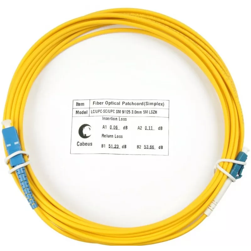 Патч-корд Cabeus FOP(S)-9-LC-SC-15M 1x9/125 OS2 LC-SC 15м LSZH желтый