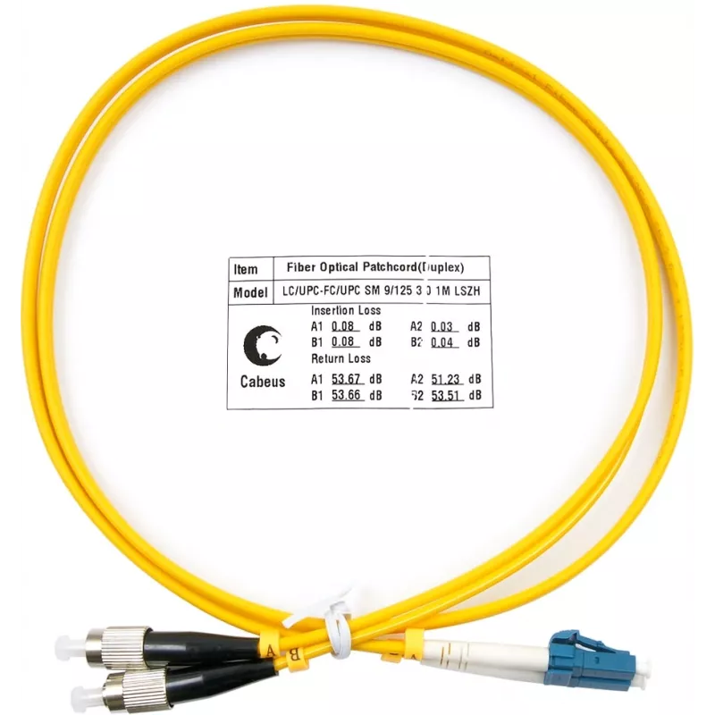 Патч-корд Cabeus FOP(D)-9-LC-FC-1M 2x9/125 OS2 LC дуплекс-FC дуплекс 1м LSZH желтый