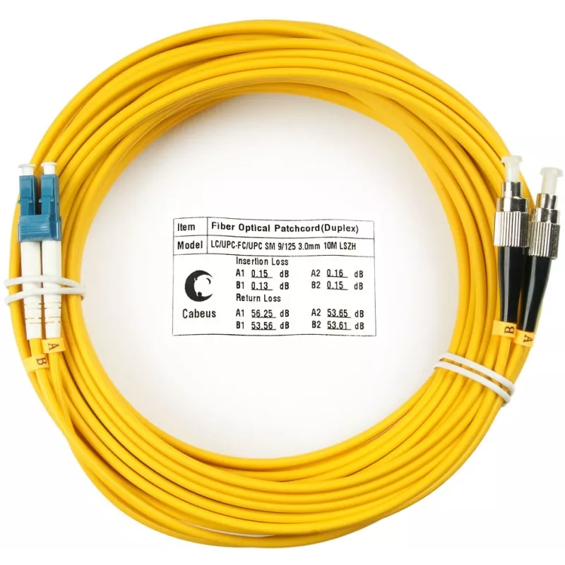 Патч-корд Cabeus FOP(D)-9-LC-FC-10M 2x9/125 OS2 LC дуплекс-FC дуплекс 10м LSZH желтый