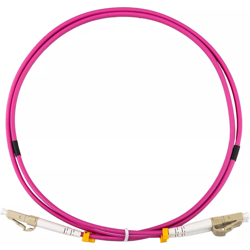 Патч-корд Rexant 50-2611-1 2x50/125 OM4 LC дуплекс-LC дуплекс 1м LSZH малиновый