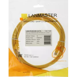 Патч-корд Lanmaster LAN-PC45/U5E-2.0-YL UTP RJ-45 вил.-вилка RJ-45 кат.5E 2м желтый LSZH (уп.:1шт)